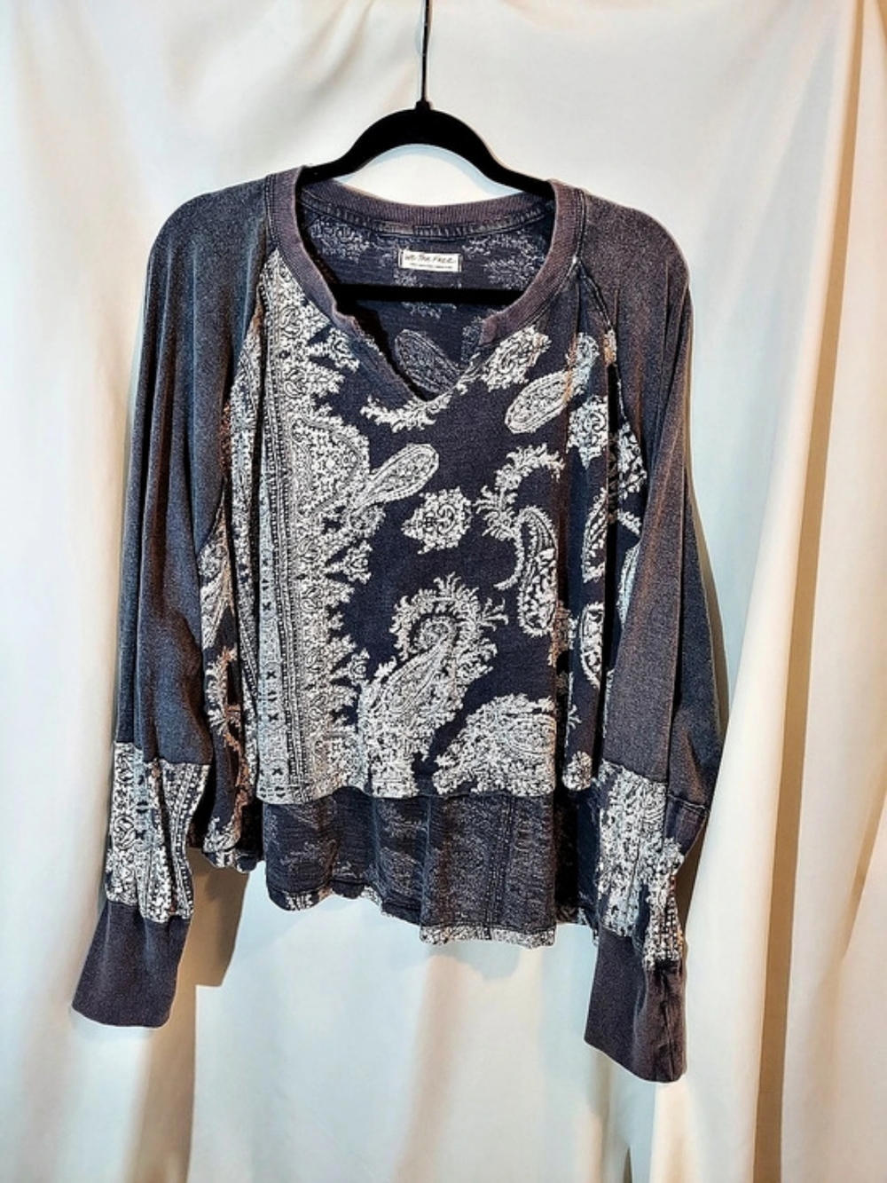 Free People We The Free True Perfection Paisley Tee Smoky Sapphire